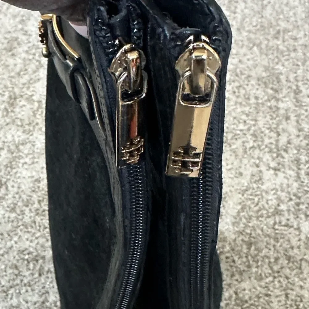 Tory Burch Jenna Black 40mm Suede Riding Boot 7